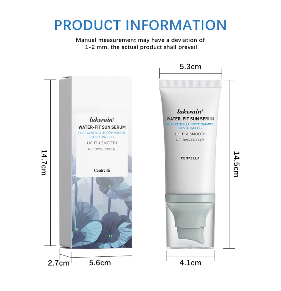 Siero Solare K-Beauty SPF50+ Centella & Niacinamide — Protezione Quotidiana per una Pelle Luminosa