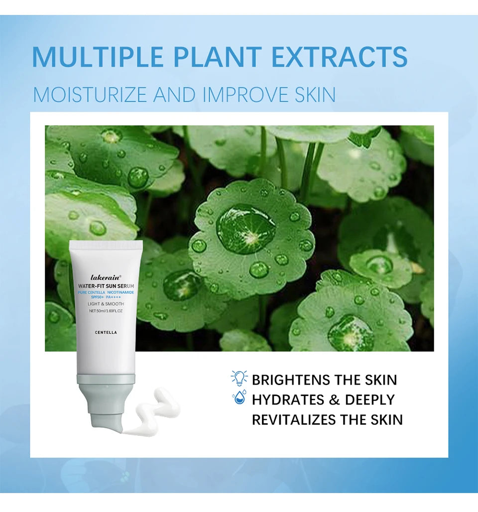 Siero Solare K-Beauty SPF50+ Centella & Niacinamide — Protezione Quotidiana per una Pelle Luminosa