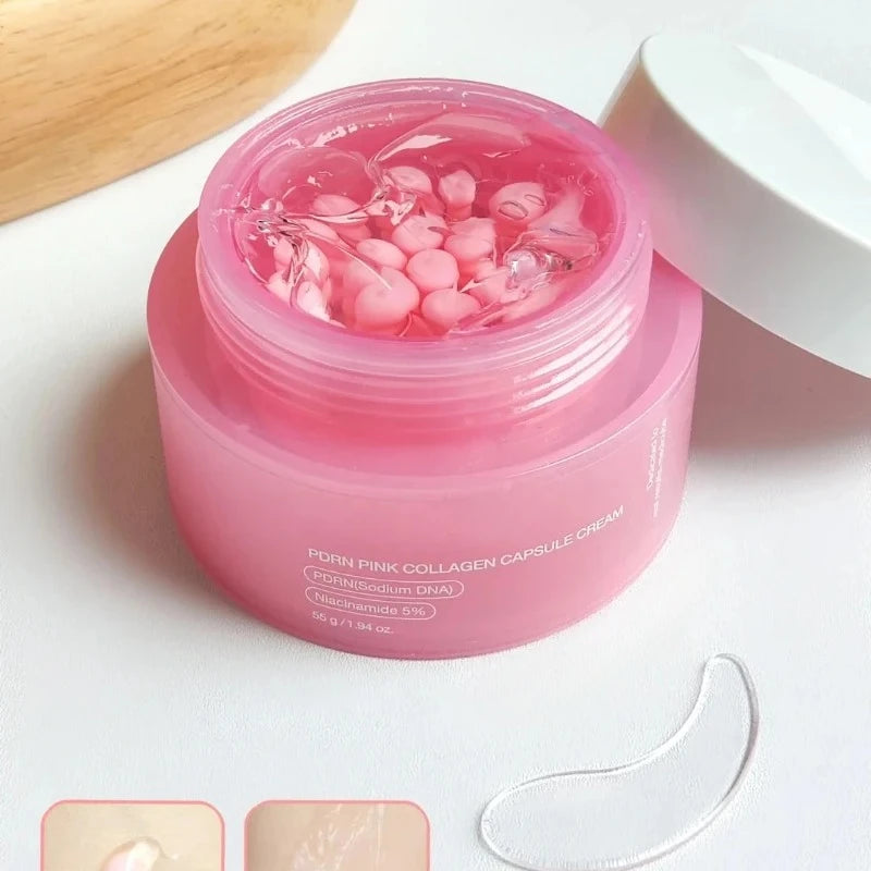 Crema Viso al Collagene Rosa PDRN & Niacinamide — K-Beauty Anti-Età per una Pelle Luminosa e Uniforme