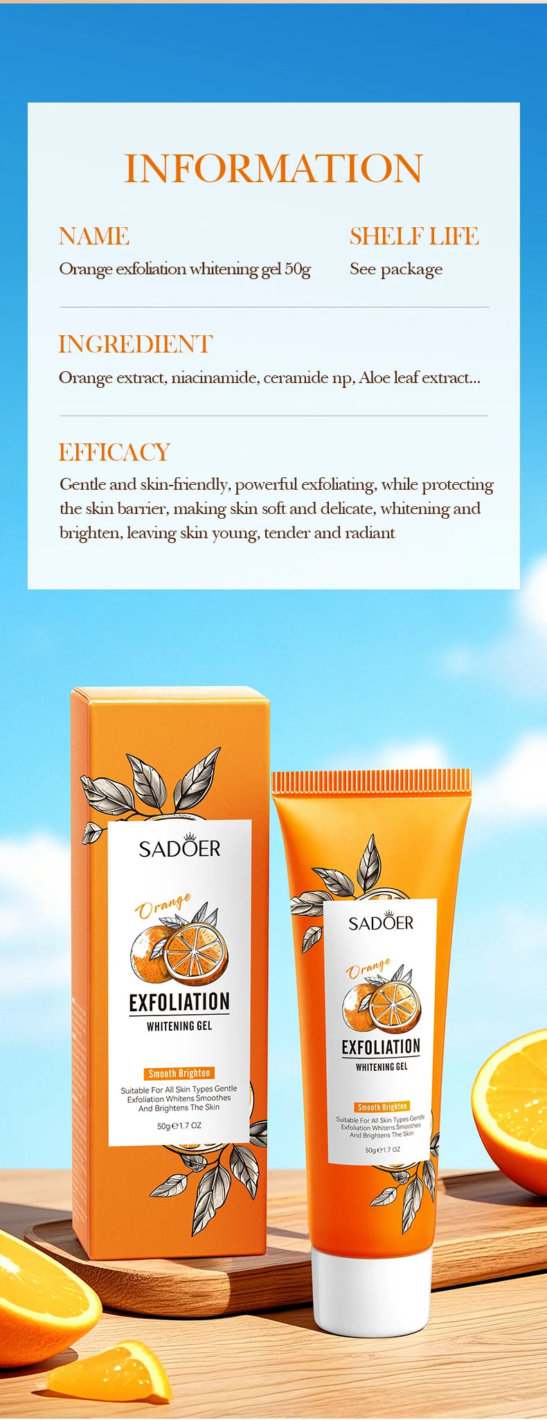 Scrub Viso Esfoliante all'Arancia SADOER | BL Studio