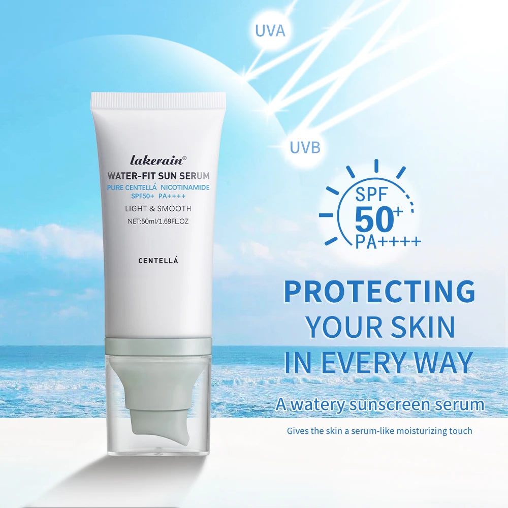 Siero Solare K-Beauty SPF50+ Centella & Niacinamide — Protezione Quotidiana per una Pelle Luminosa